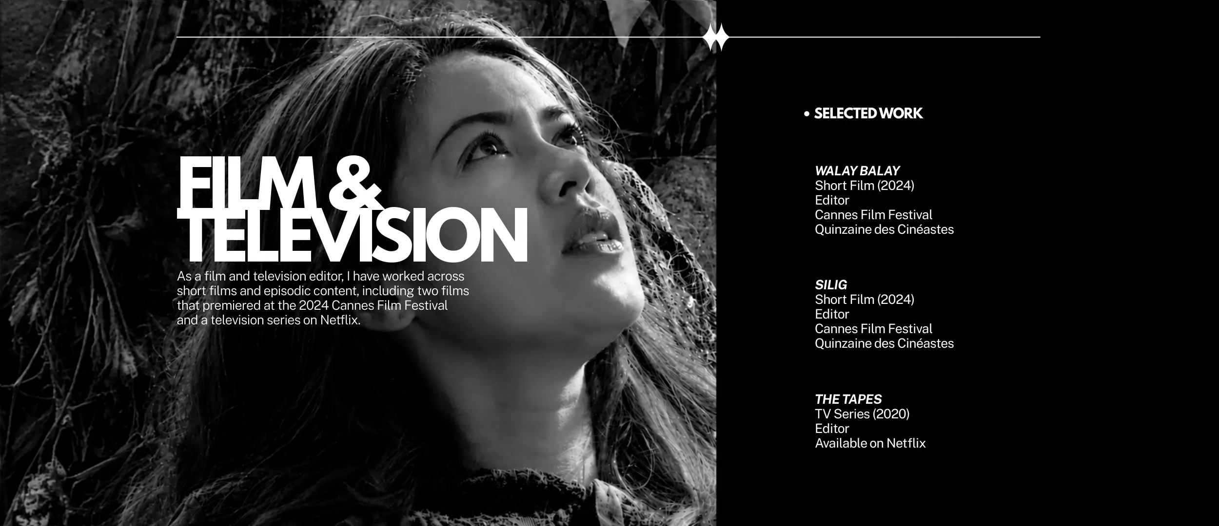 Film and television editing work